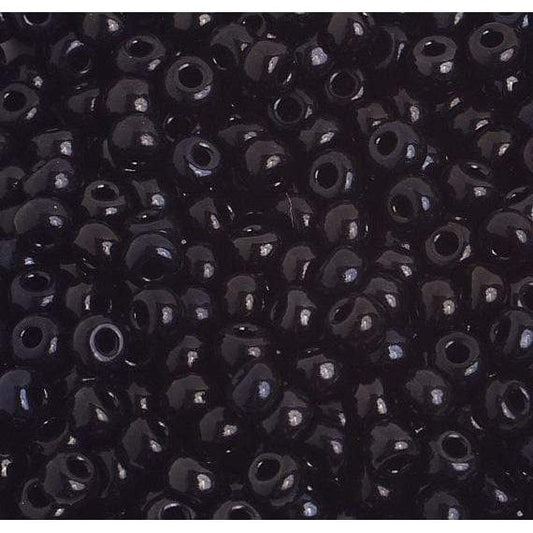 6/0 Pony Seed Beads, Black Opaque 6/0 Pony Beads