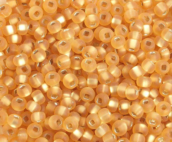 Sundaylace Creations & Bling 6/0 Pony Beads 6/0 Pony Seed Beads, Gold Silver Lined Matte