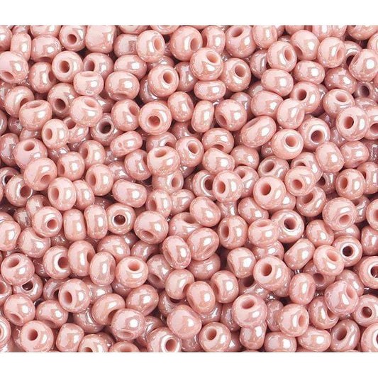 Sundaylace Creations & Bling 6/0 Pony Beads 6/0 Pony Seed Beads, Opaque Pink Pearl Luster