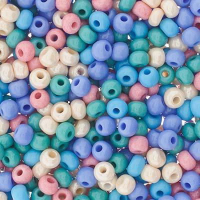 Sundaylace Creations & Bling 6/0 Pony Beads 6/0 Pony Seed Beads, Pastel Rainbow Mix JB Square