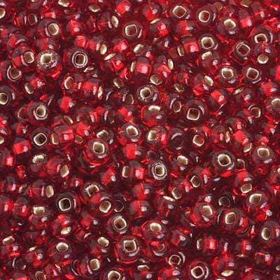 Sundaylace Creations & Bling 6/0 Pony Beads 6/0 Pony Seed Beads, Red Silver Lined