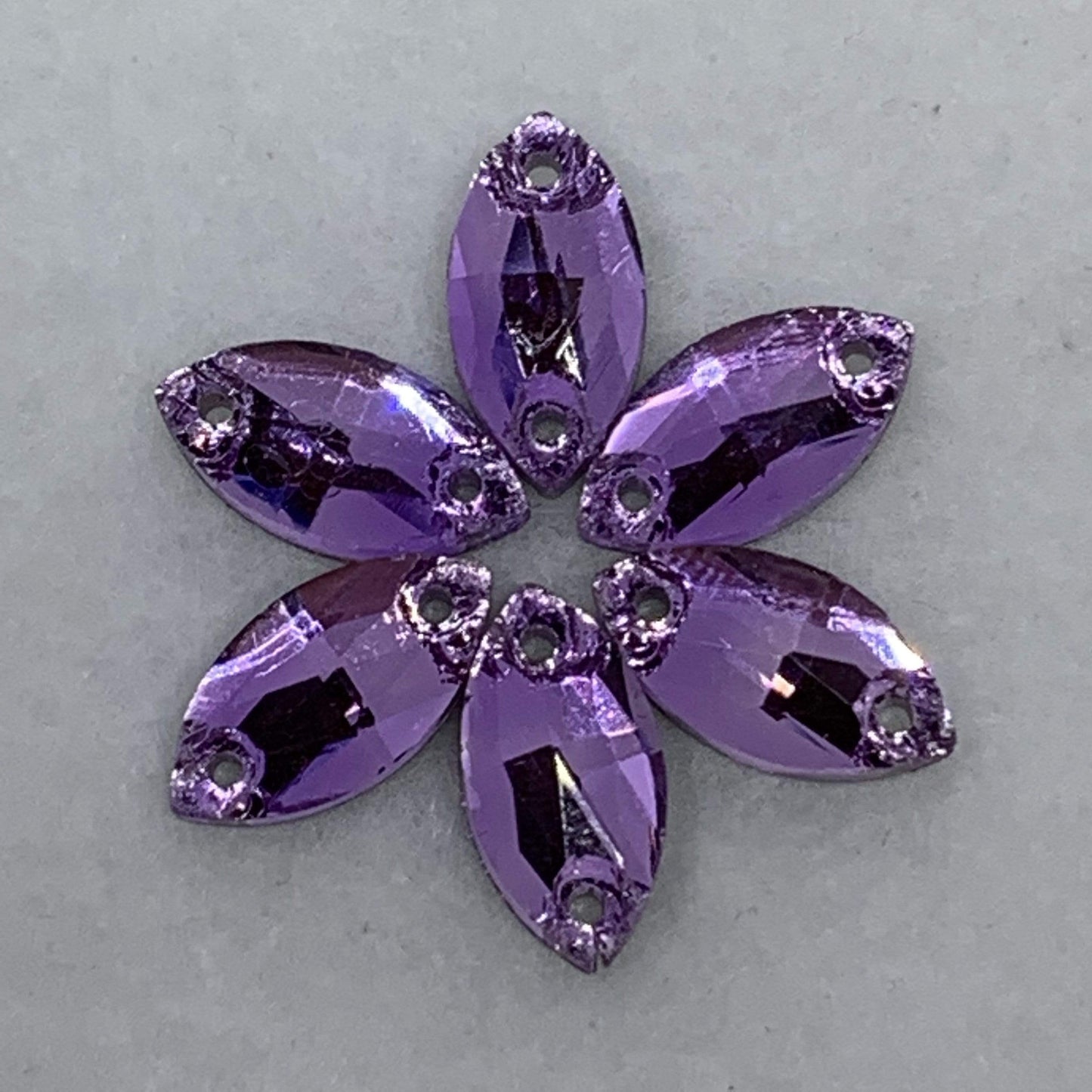 Sundaylace Creations & Bling Glass Gem 6*12mm Violet Purple Mini Navette Horse Eye Shaped, Glass Gem