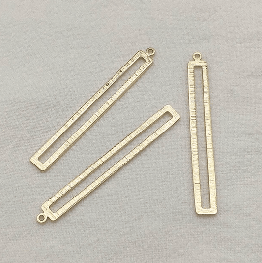 Sundaylace Creations & Bling Earring Findings 6*53mm Gold Long Rectangle Earring Finding, Sold per pair