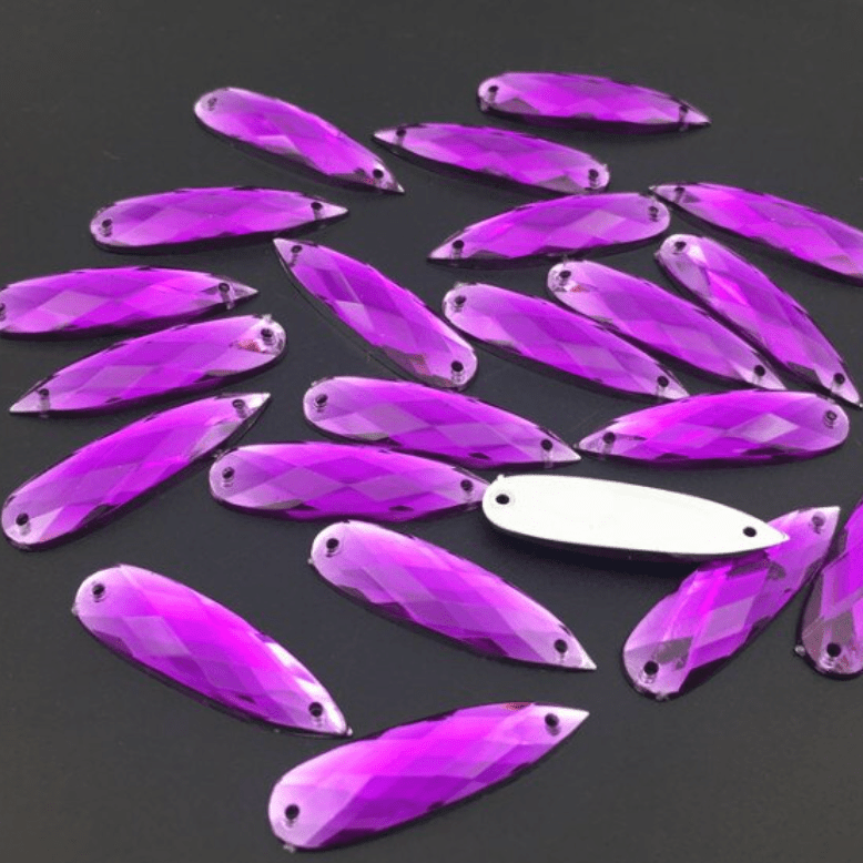 Sundaylace Creations & Bling Resin Gems Purple 8*28mm Mix Long Teardrop in Multi-colours Resin Gem