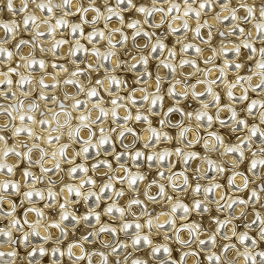 Sundaylace Creations & Bling 8/0 Seed Beads 8/0 Metallic Silver Czech Seed Beads *Square Vial*