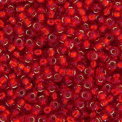 Sundaylace Creations & Bling 8/0 Seed Beads Miyuki Seed Bead 8/0 Flame Red Silver Lined (0010v)