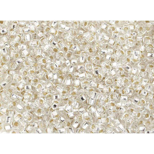 Sundaylace Creations & Bling 8/0 Seed Beads 8/0 Silver Crystal Silverlined Preciosa Seed Beads