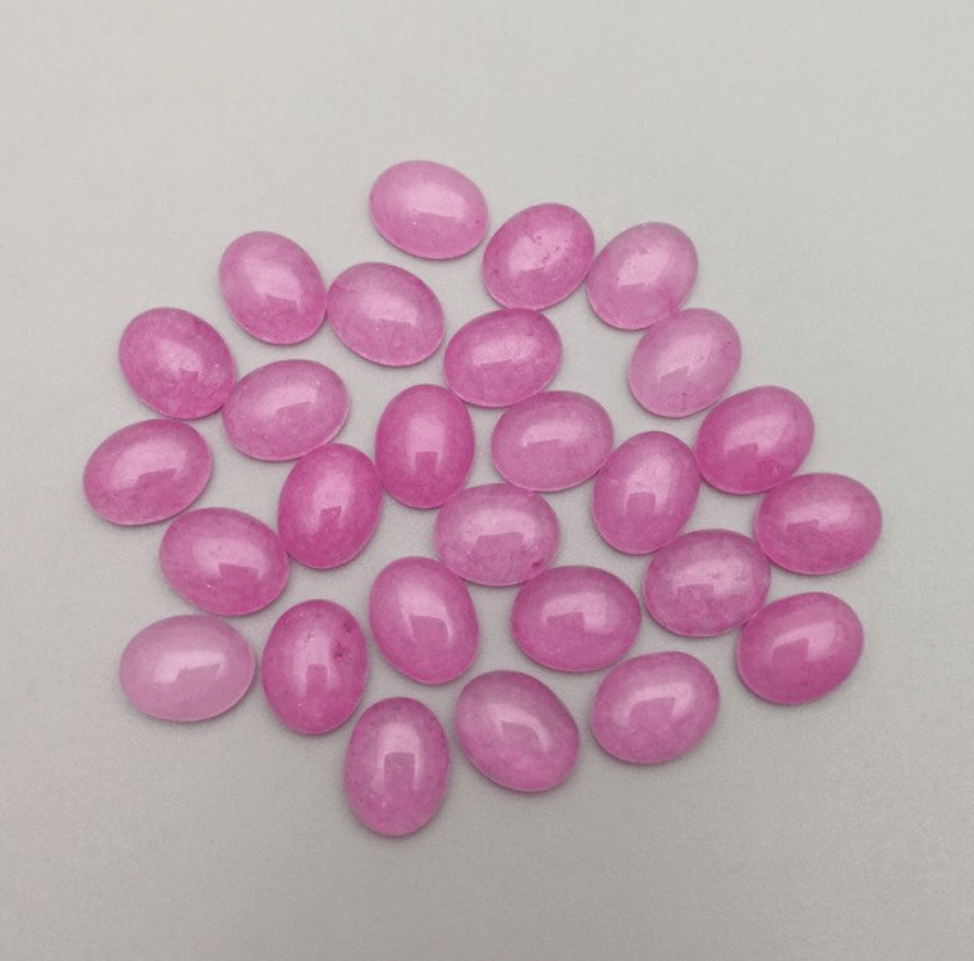 Sundaylace Creations & Bling Hot Pink Stone 8*10mm Bright Easter Oval Stone Cabochon, Glue on, Stone Gem