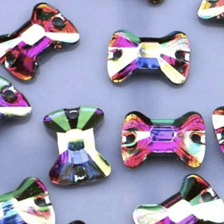 Sundaylace Creations & Bling Resin Gems 8*12mm & 11*16mm AB Bow Tie Shaped, Sew on, Resin Gem