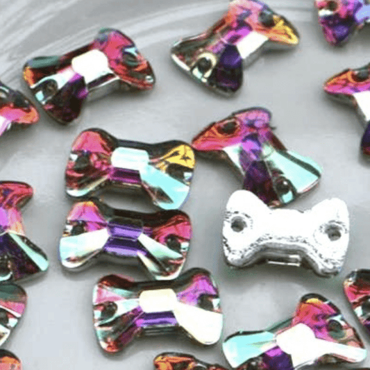 Sundaylace Creations & Bling Resin Gems 8*12mm & 11*16mm AB Bow Tie Shaped, Sew on, Resin Gem