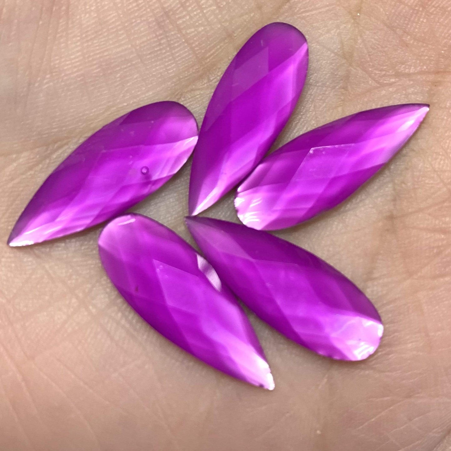 Sundaylace Creations & Bling Resin Gems Opal Purple 8*22m Light Pink and Purple Opal, Long Teardrop, Glue on, Resin Gem