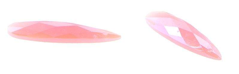 John Beads Resin Gems 8*28mm Pink Opal AB, Long Teardrop, Sew-on, Resin Gem