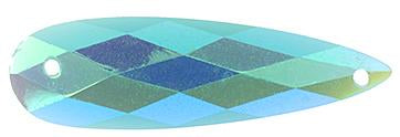 John Beads Resin Gems 8*28mm Turquoise Opal AB Long Teardrop, Resin Gem, Sew-on