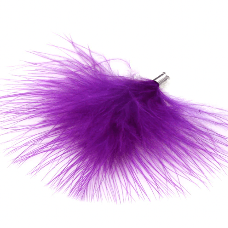 Sundaylace Creations & Bling Purple Turkey Feathers 80mm Soft Fluffy Turkey Feather Tassel with one hole silver top, Earring Findings (Sold 5 pair)