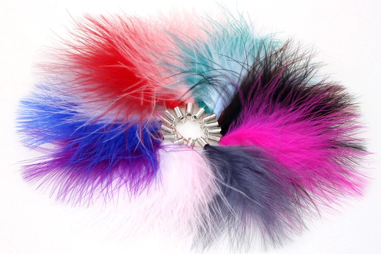 Sundaylace Creations & Bling 80mm Soft Fluffy Turkey Feather Tassel with one hole silver top, Earring Findings (Sold 5 pair)
