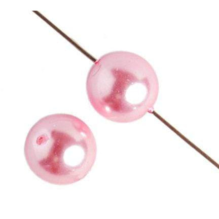 Sundaylace Creations & Bling Pearl Beads 8mm Pink Czech Glass Round Pearls 2x8in Strand (50pcs)