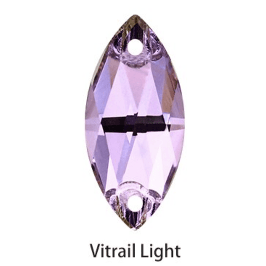 Sundaylace Creations & Bling Fancy Glass Gems 9*18mm Violet Vitrail Light Purple Flame, sew on, Fancy Glass Gem
