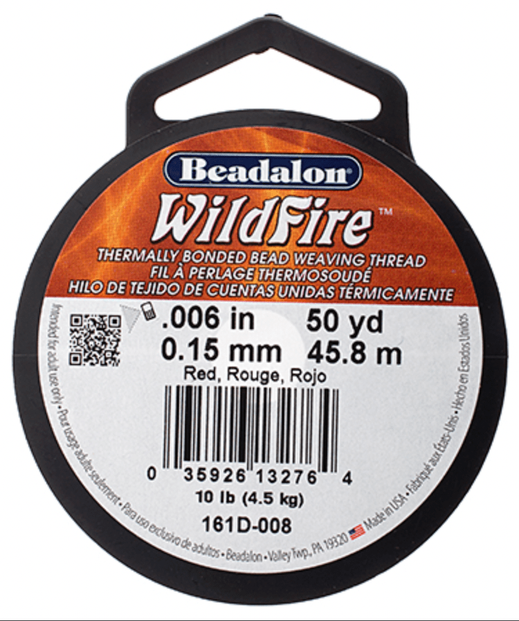 Beadalon WildFire Basics Red 0.15mm 50yd BEADALON WILDFIRE .006" 0.15mm THREAD 50 YARD SPOOL