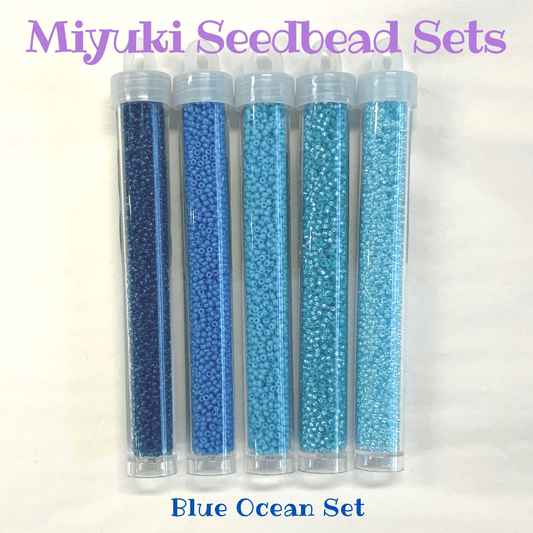 Preciosa Promotions Blue Ocean Set, 11/0 Miyuki Seed Beads, Set of 5 x 22g vials