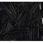 Sundaylace Creations & Bling Bugles Beads BUGLES OPAQUE BLACK, Long 25mm