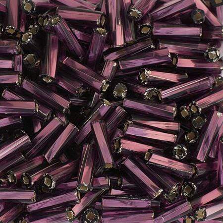 Sundaylace Creations & Bling Bugles Beads BUGLES Twisted Silver Lined Purple, #3