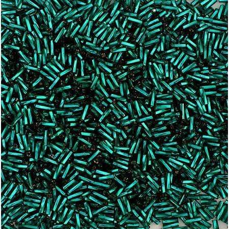 Sundaylace Creations & Bling Bugles Beads BUGLES Twisted Silver Lined Teal Green, #3