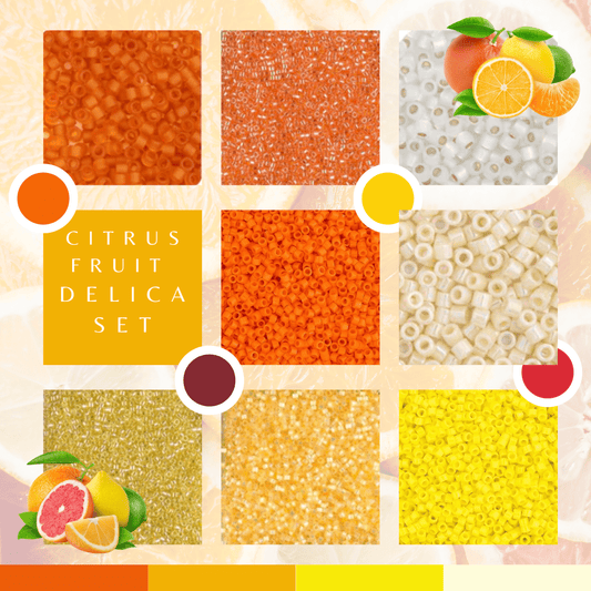 Sundaylace Creations & Bling Promotions Citrus Fruit 8 Delica Beads Set, Summer Promotions