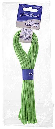 Sundaylace Creations & Bling Basics Neon Green Craft Paracord 16ft (4.8m) 4mm White Beaded Lanyard Rope John Beads Basics