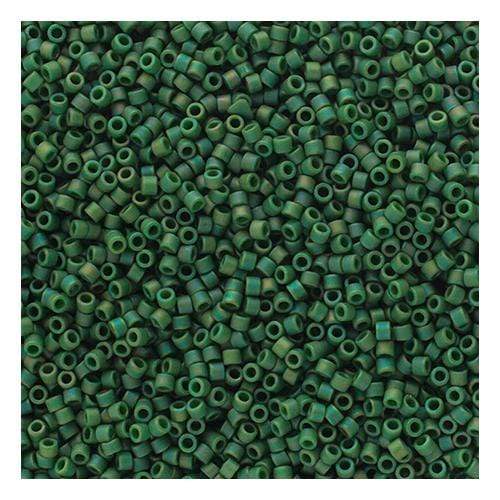 Sundaylace Creations & Bling Delica Beads Delica 11/0 Frosted Glazed  Rainbow Green Emerald Matte AB (2312v)