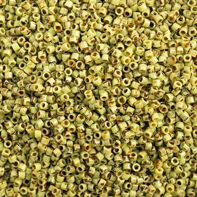 Sundaylace Creations & Bling Delica Beads Delica 11/0 Picasso Opaque Green Chartreuse (2265v)