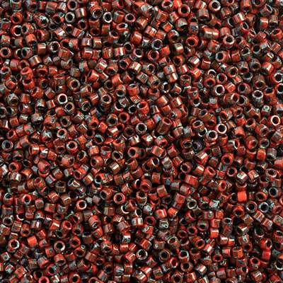 Sundaylace Creations & Bling Delica Beads Delica 11/0 Picasso Opaque Red Garnet (2263v)
