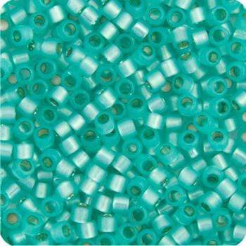 Sundaylace Creations & Bling Delica Beads Delica 11/0 RD Aqua Green  Alabaster/Opal Silver Lined-Dyed (0627v)