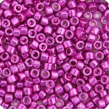 Sundaylace Creations & Bling Delica Beads Delica 11/0 RD Fuchsia Opaque Glavanized-Dyed (Metallic) (0422v)