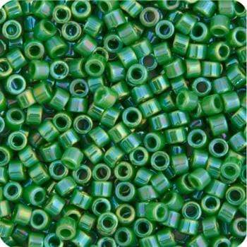 Sundaylace Creations & Bling Delica Beads Delica 11/0 RD Green Opaque AB (0163v)