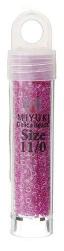 Sundaylace Creations & Bling Delica Beads Delica 11/0 RD Light Fuchsia AB Lined-Dyed (0074v)
