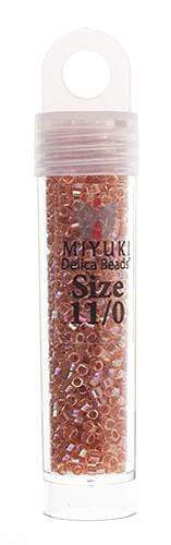 Sundaylace Creations & Bling Delica Beads Delica 11/0 RD Peach AB Lined-Dyed (0054v)