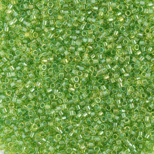 Sundaylace Creations & Bling Delica Beads Delica 11/0 Round Fancy Lined Lime (2376v)