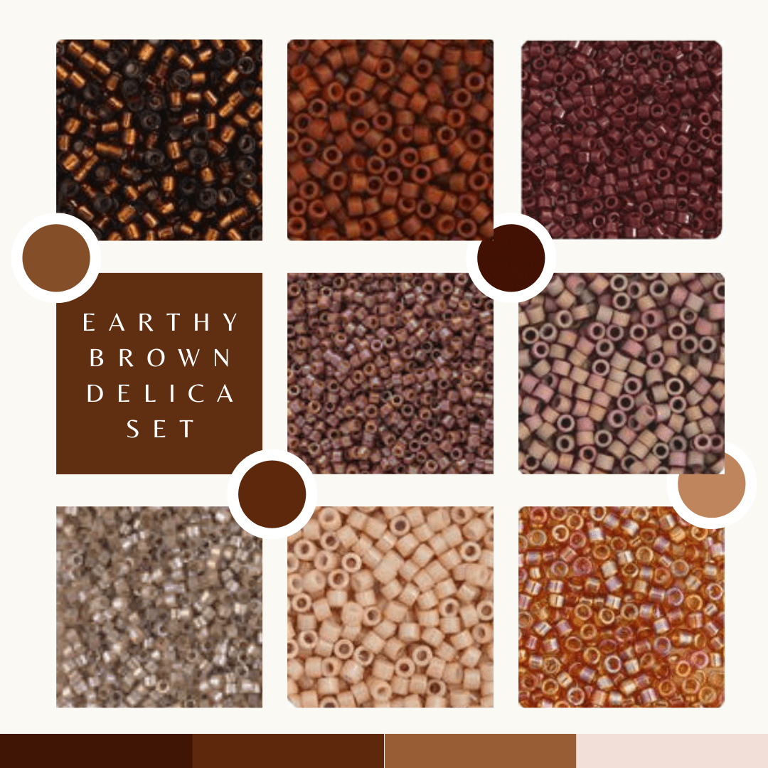 Earthy Browns 8 Delica Beads Sets, Spring Promotions Promotions