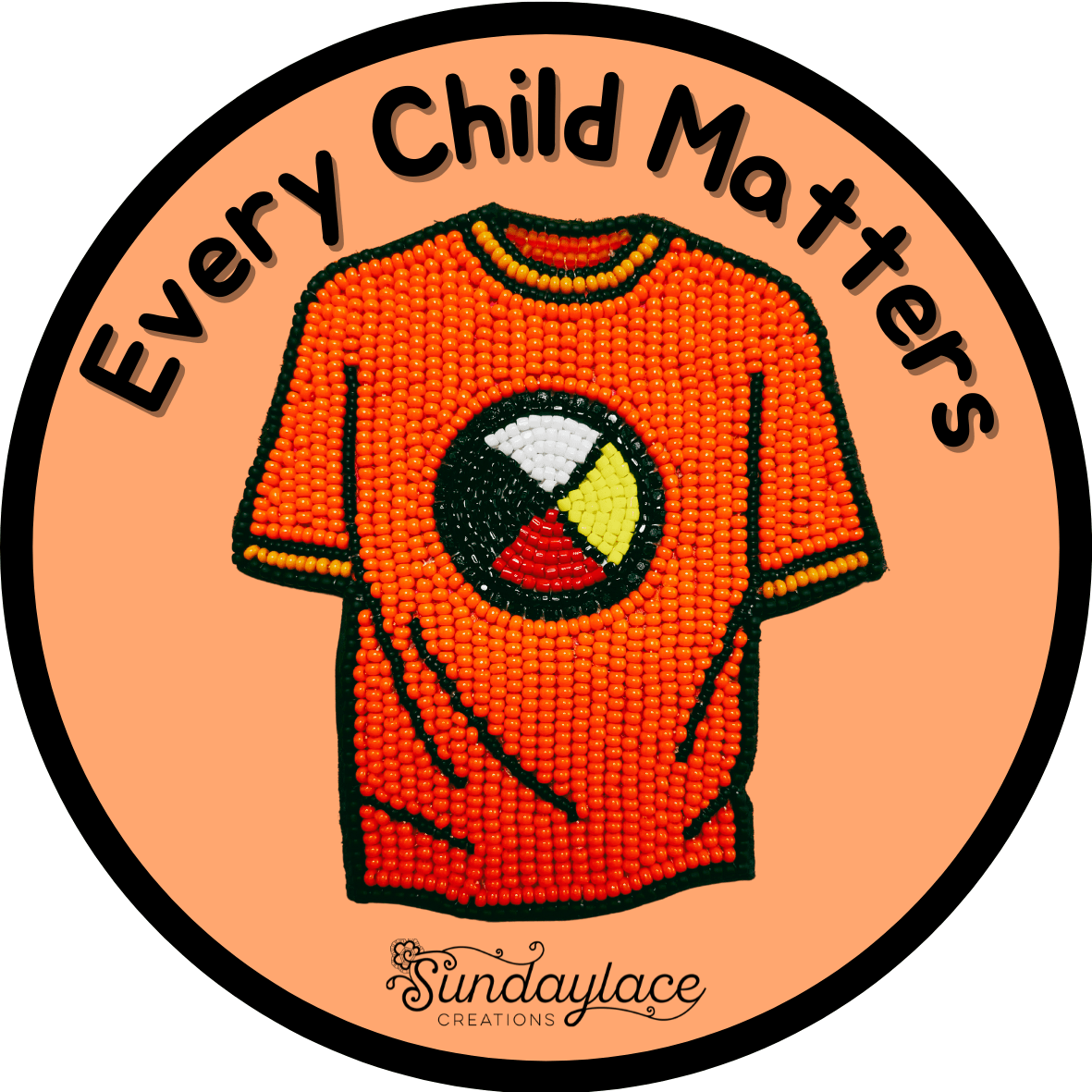 Sundaylace Creations & Bling Promotions One Sticker 🧡"Every Child Matters"🧡 Orange Shirt Day Awareness Sticker, 3 inch Round Matte Sticker