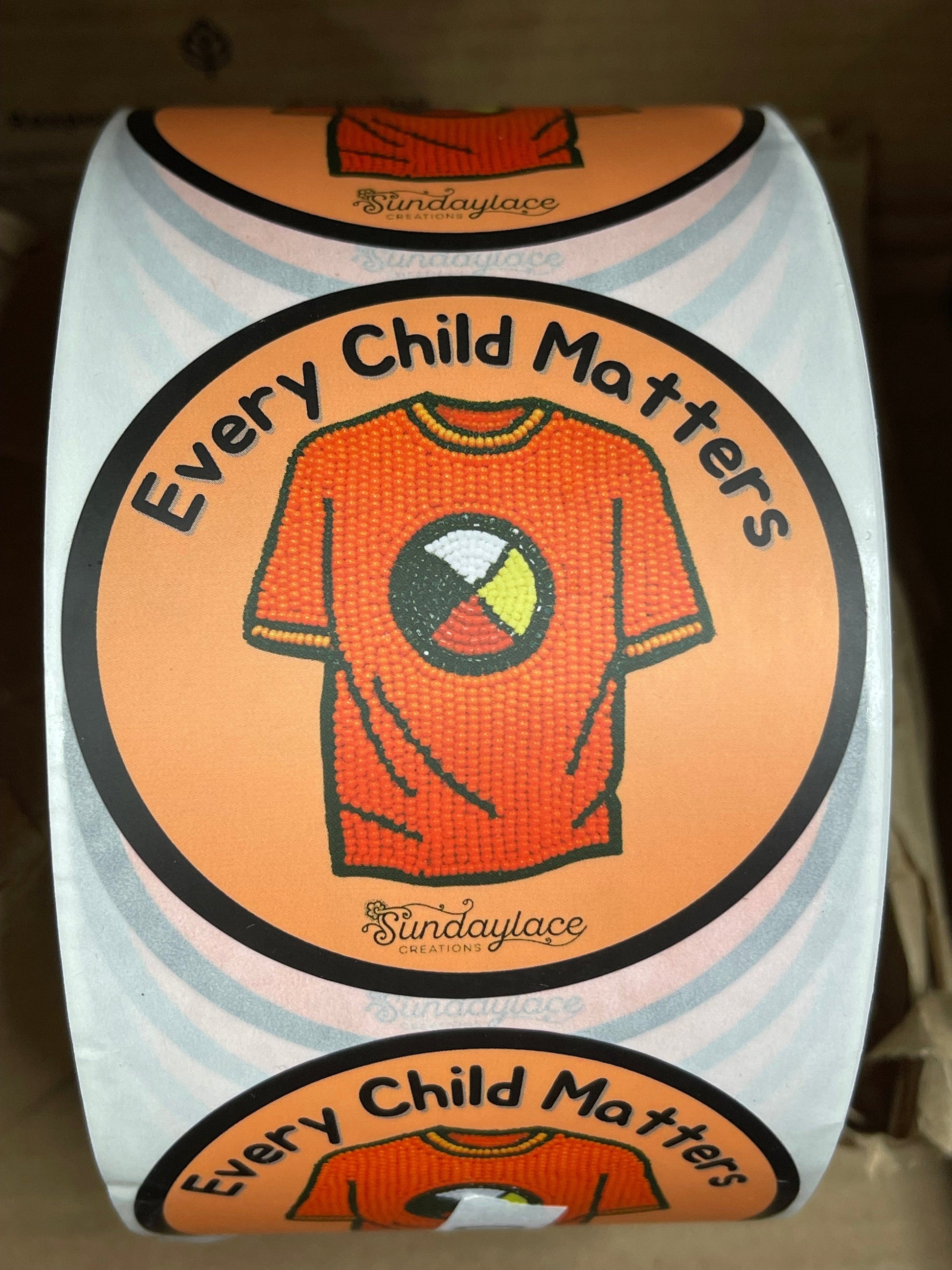 Sundaylace Creations & Bling Promotions Ten Stickers (10) 🧡"Every Child Matters"🧡 Orange Shirt Day Awareness Sticker, 3 inch Round Matte Sticker