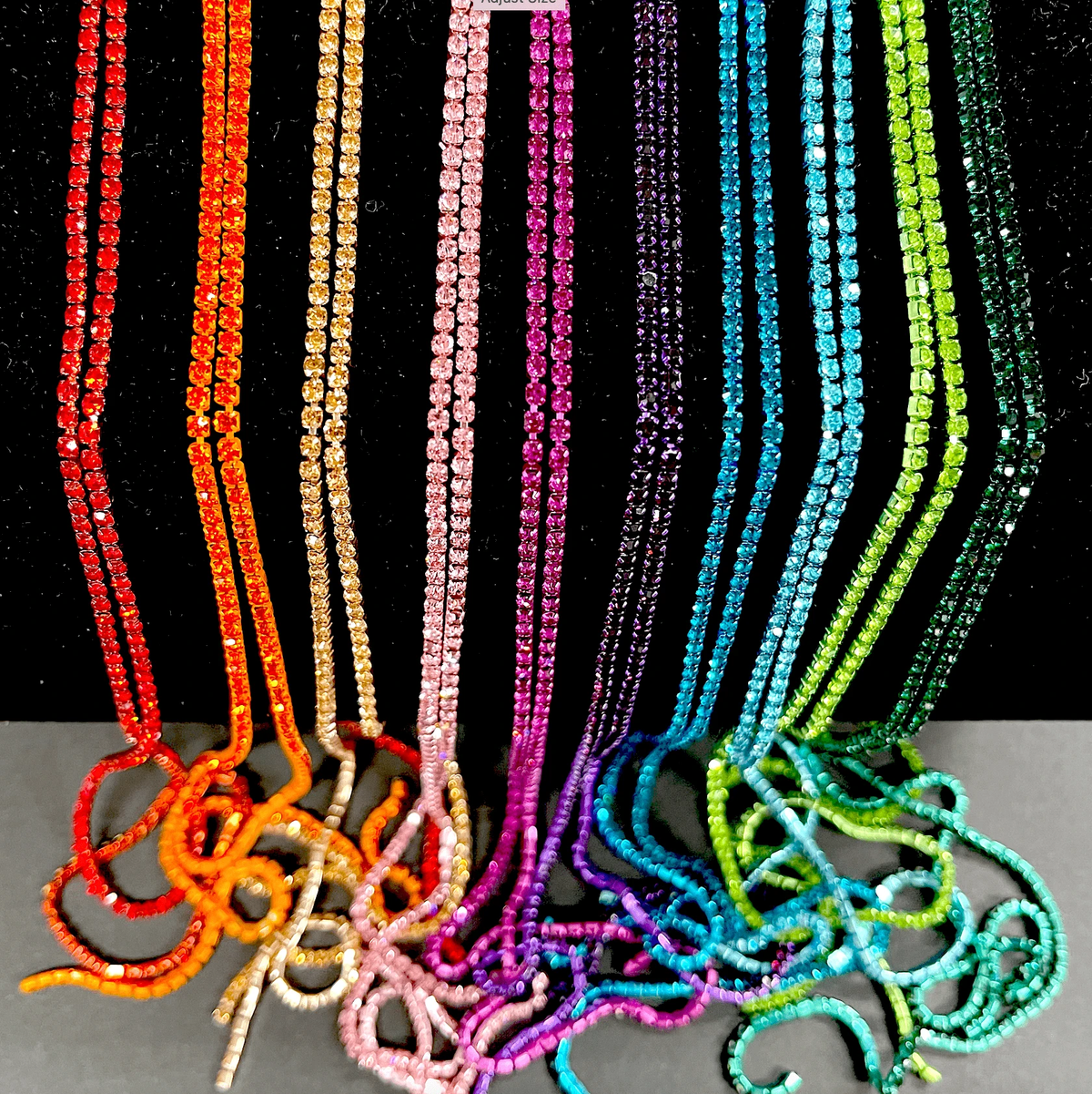 Red Rhinestone String Chain Ss6 Rainbow Metal Coloured Rhinestone Chain Set 10 x 1 Yard ...