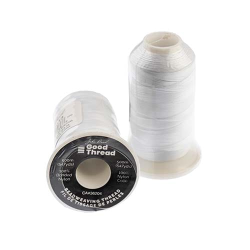 John Beads Basics Good Thread 500m Spool WHITE Bonded, Basic Thread