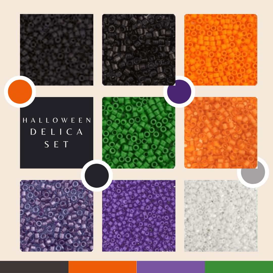 Sundaylace Creations & Bling Promotions Halloween Delica Set, 8 Delica Beads Sets, Fall Promotions