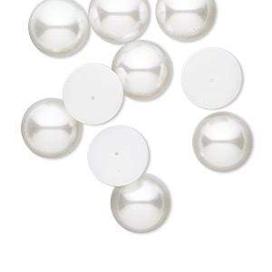 Sundaylace Creations & Bling Pearl Gems 14mm Pearl White Round Pearl High Quality Acrylic Pearl Gems, Various sizes, Glue on, Pearl Gems