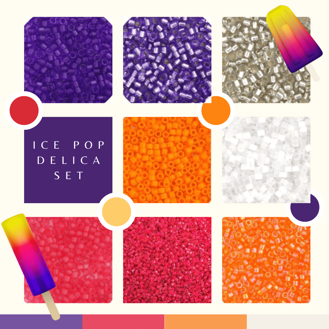 Sundaylace Creations & Bling Promotions Ice Pop 8 Delica Beads Set, Summer Promotions