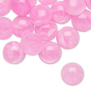 Sundaylace Creations & Bling Resin Gems Pink / 12mm Milky White Marbled Effect Acrylic, Various sizes, Glue on, Resin Gems