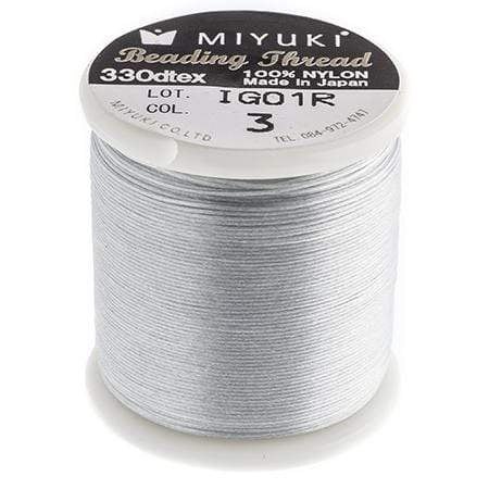 Sundaylace Creations & Bling Basics Silver Miyuki Nylon Beading Thread B (50m Spool)