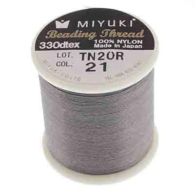 Sundaylace Creations & Bling Basics Grey Smoke- Dark Grey Miyuki Nylon Beading Thread B (50m Spool)