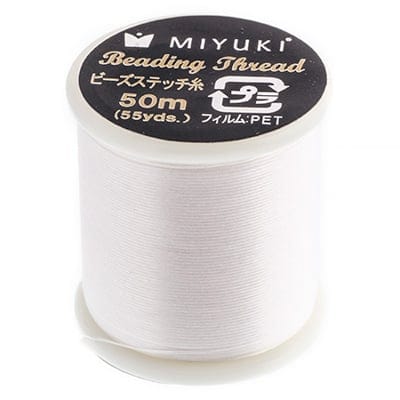 Sundaylace Creations & Bling Basics White Miyuki Nylon Beading Thread B (50m Spool)