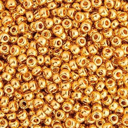 8/0 Metal Seed Beads - Gilding Matte Gold Plate